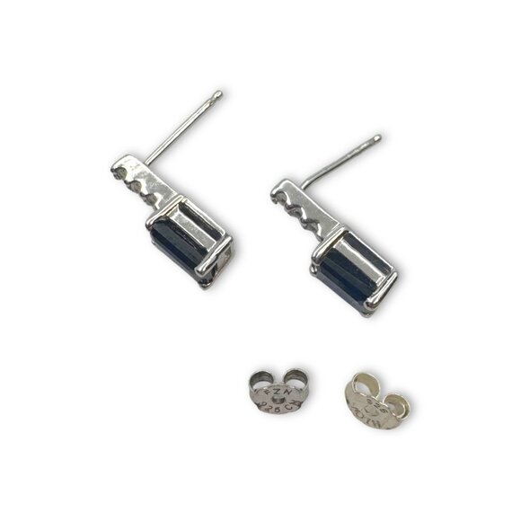 Vera Wang Love Sterling Silver Sapphire & White Sapphire Earrings - Picture 6 of 8